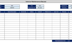 Best Free Fleet Maintenance Spreadsheet Excel | Fleet Service Logs